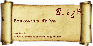 Boskovits Éva névjegykártya
